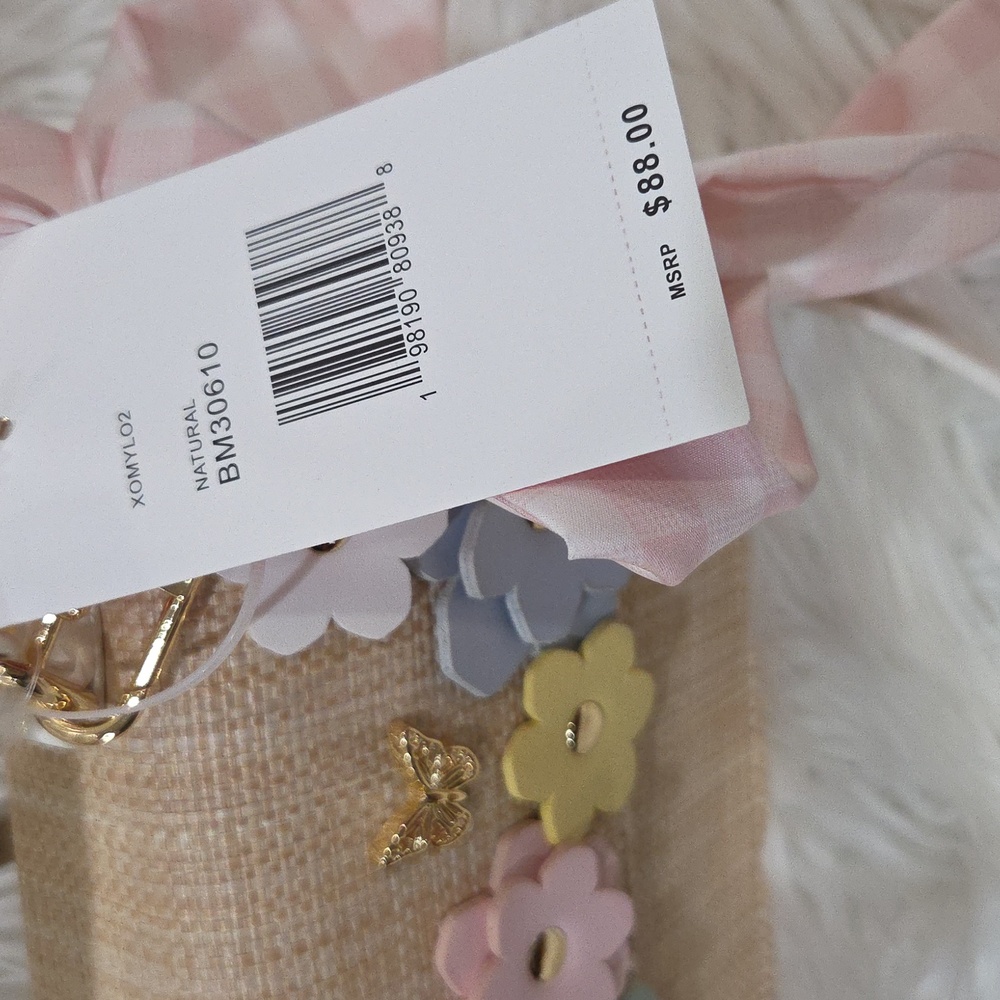 💕🔹️Betsey Johnson🔹️ Floral Mini Bag with Pink and Gold Accents - Picture 4 of 5